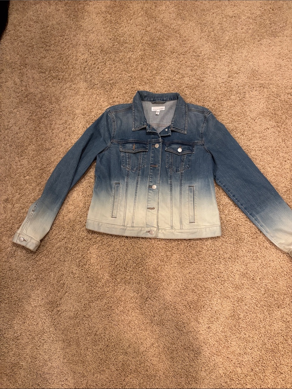 Loft Dip-Dye Blue to Light Denim Jacket